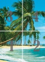 DM00315 Kumar Decor Mural Ideal View Of South Sea Coconut Trees, 4 Panels, Multicolour